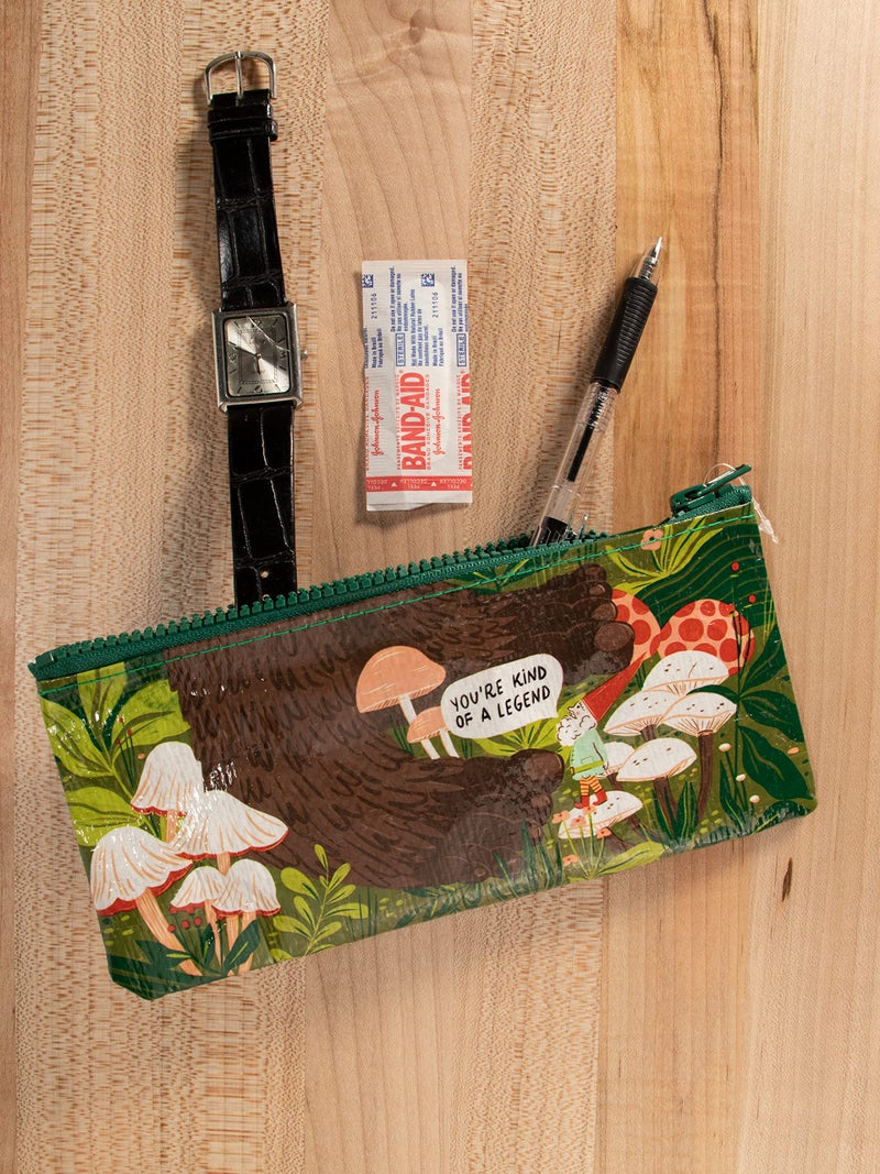 Blue Q Funny Pencil Case - Kind of a Legend - Compact & Cool Pencil Pouch 4.25" by 8.5" Size, Chunky Zipper, 95% Recycled Plastic, Sturdy, Easy-to-Clean, Office Supplies & Travel Essential Holder - Image 2